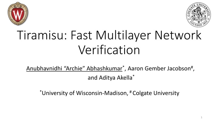 tiramisu fast multilayer network verification