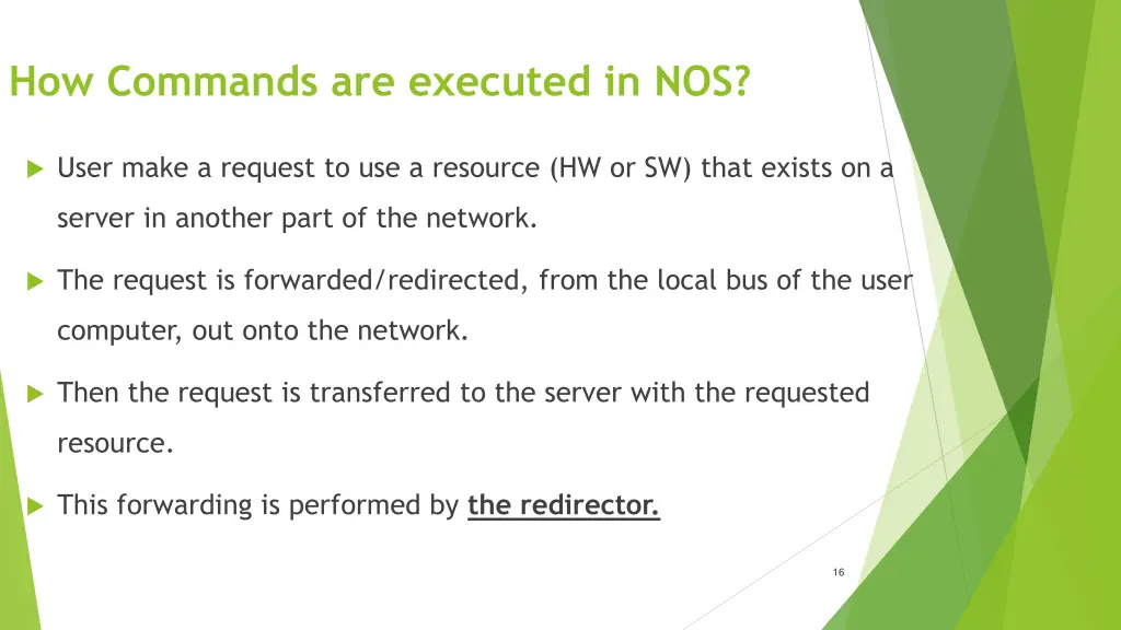 how commands are executed in nos