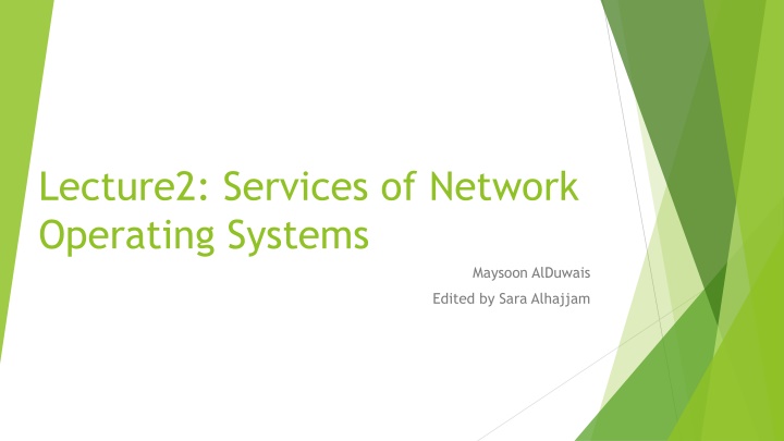 lecture2 services of network operating systems