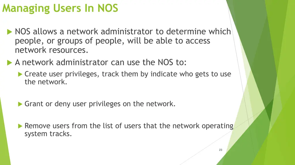 managing users in nos