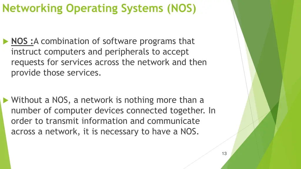 networking operating systems nos