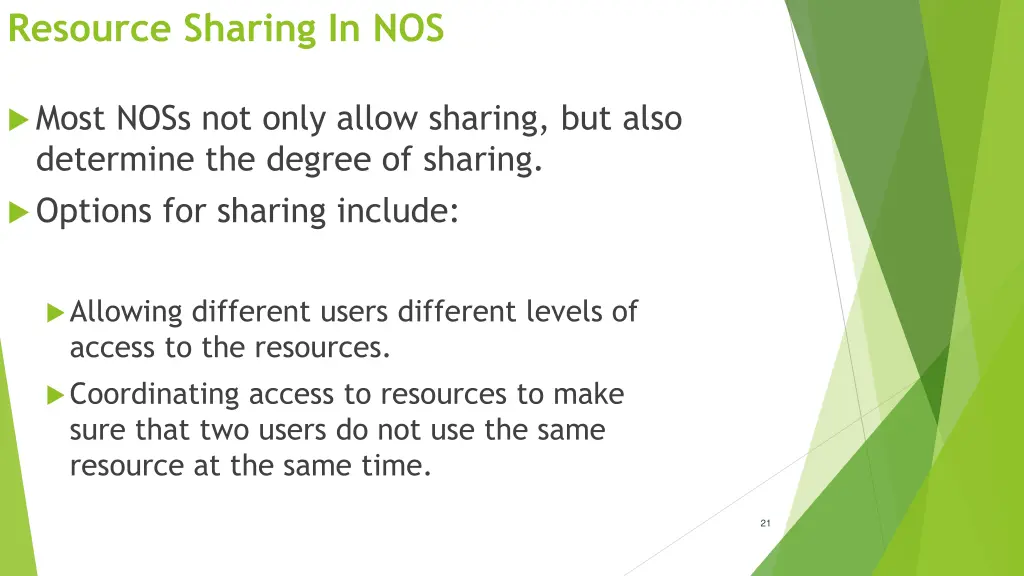 resource sharing in nos