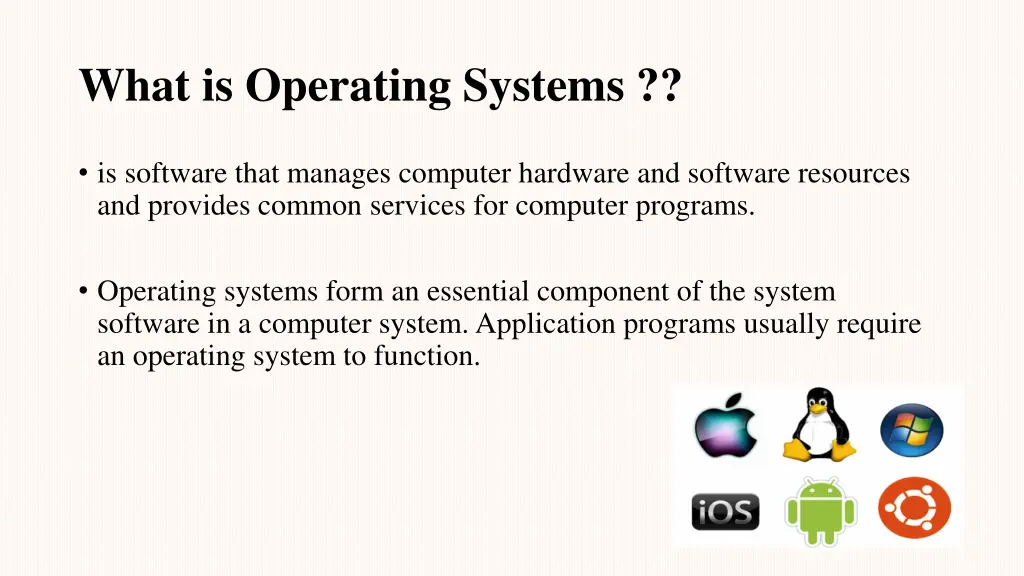 what is operating systems