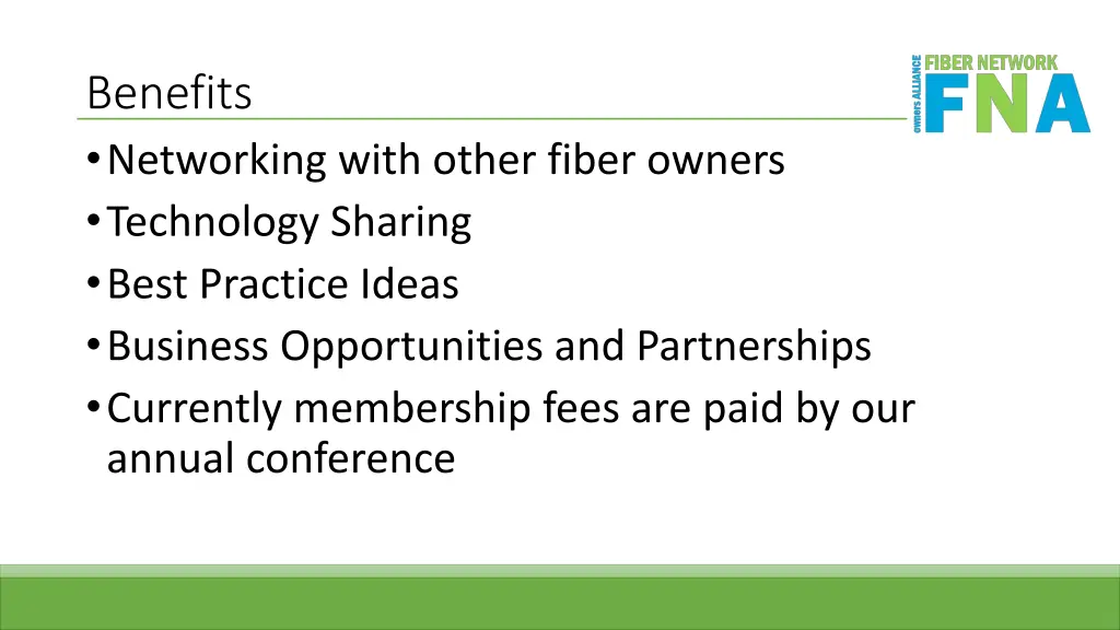 benefits networking with other fiber owners