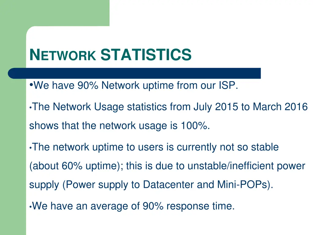 n etwork statistics