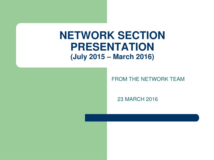 network section presentation july 2015 march 2016