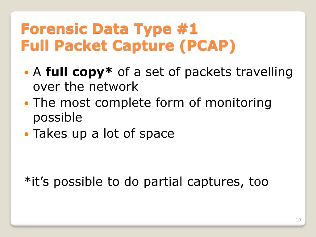 forensic data type 1 full packet capture pcap