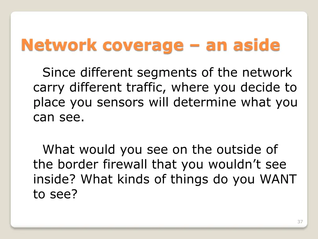 network coverage an aside 1