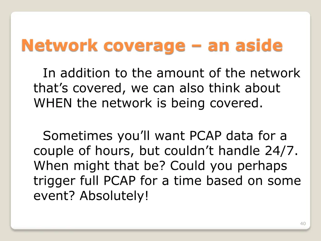 network coverage an aside 4