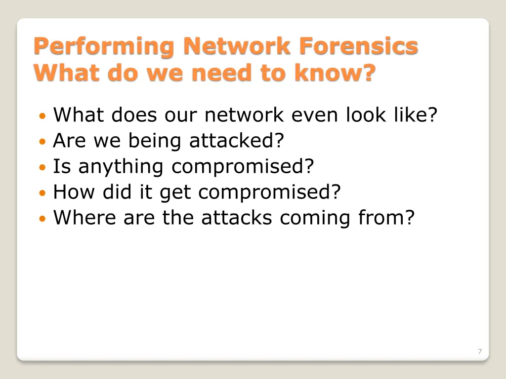 performing network forensics what do we need