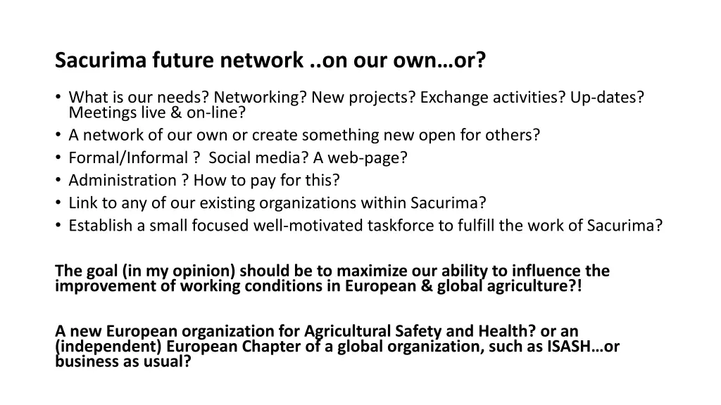 sacurima future network on our own or