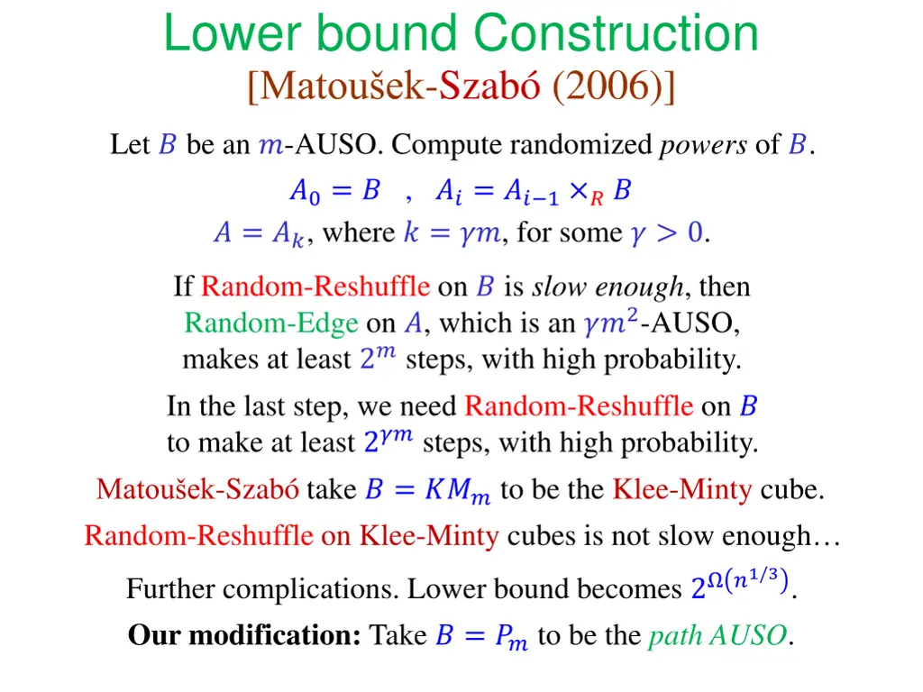 lower bound construction matou ek szab 2006