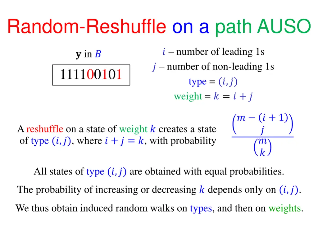 random reshuffle on a path auso 1