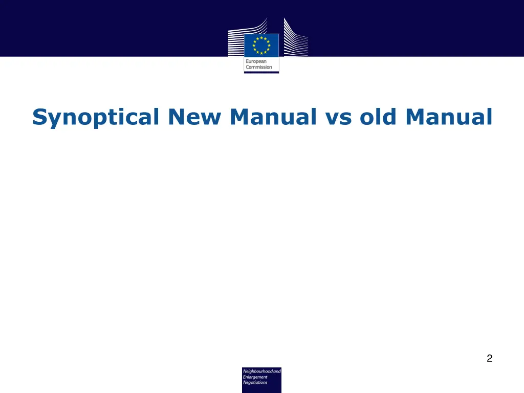 synoptical new manual vs old manual