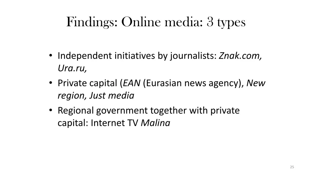 findings online media 3 types 1