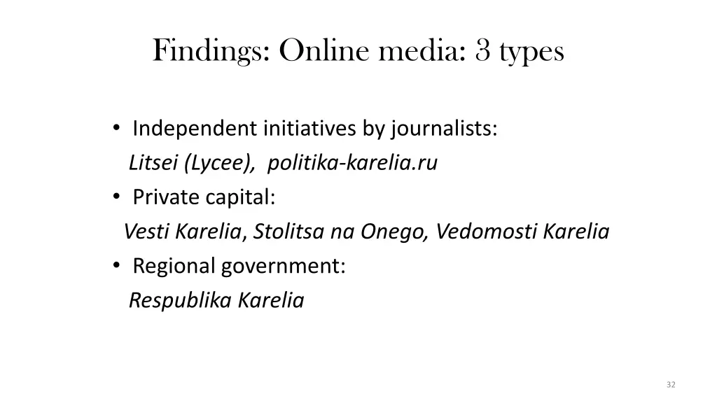 findings online media 3 types 2