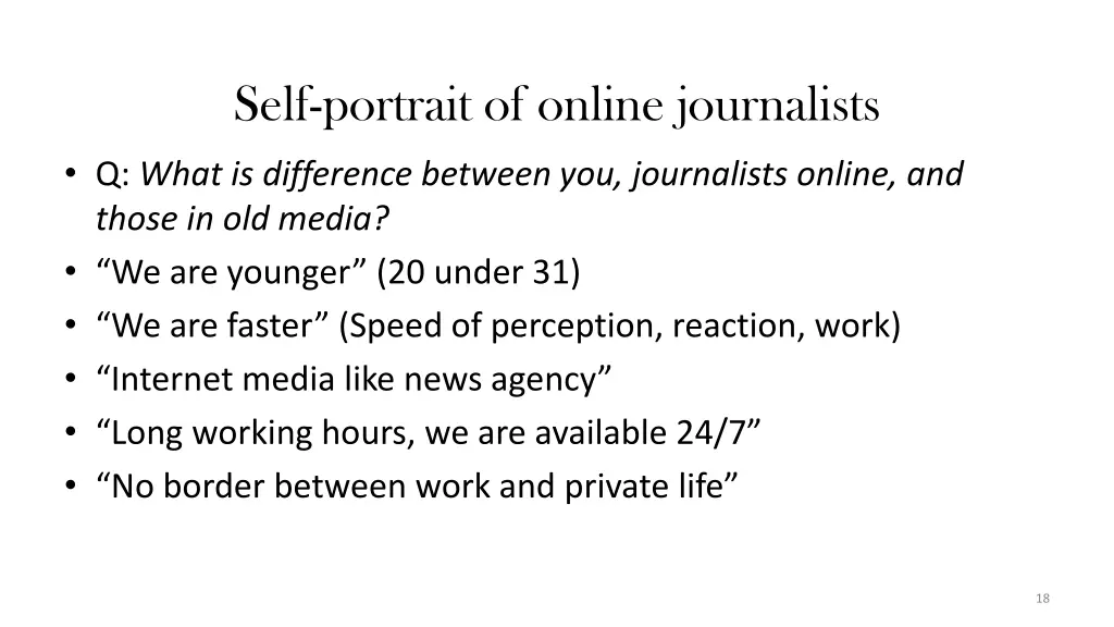 self portrait of online journalists q what