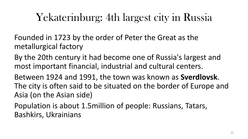 yekaterinburg 4th largest city in russia