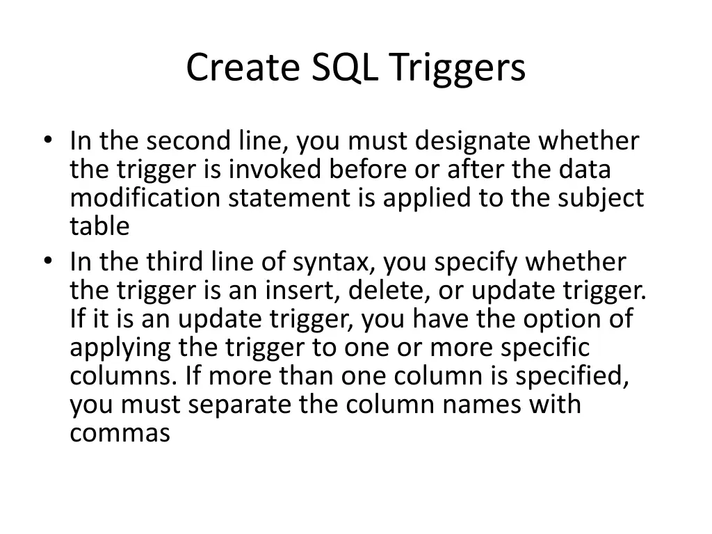 create sql triggers 1