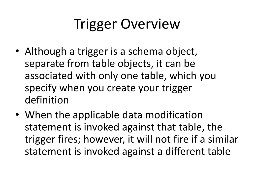 trigger overview 1