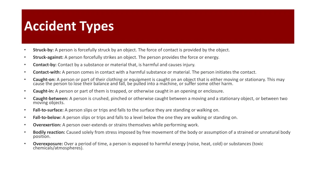 accident types