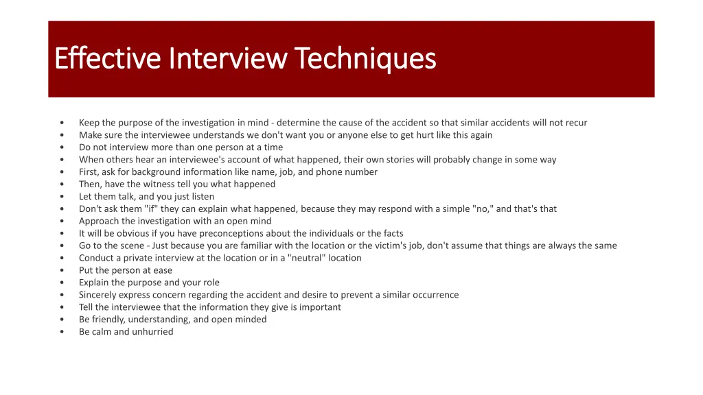 effective interview techniques effective