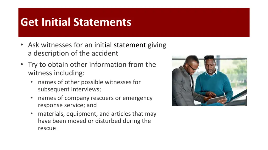 get initial statements