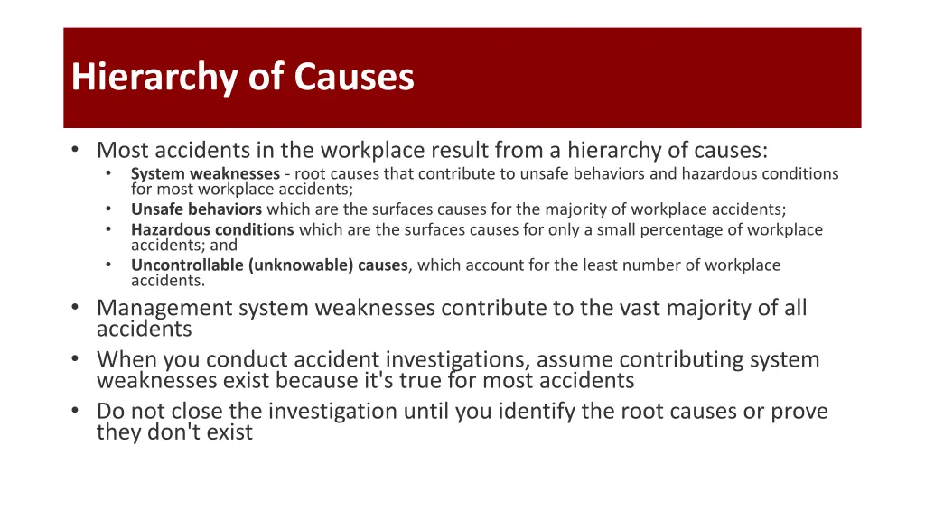 hierarchy of causes