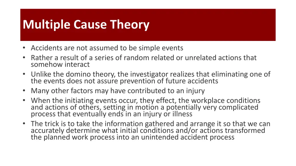 multiple cause theory