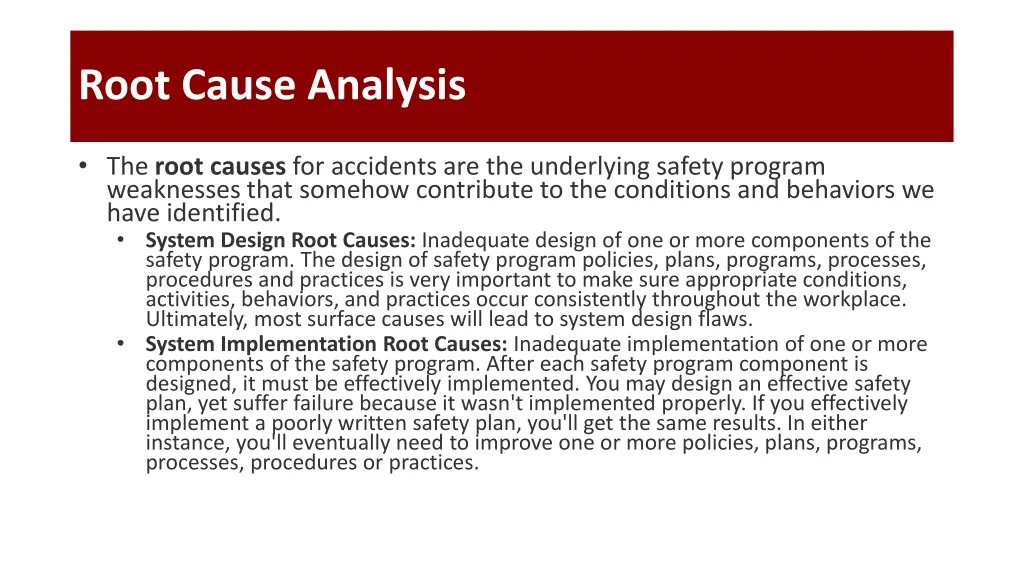 root cause analysis