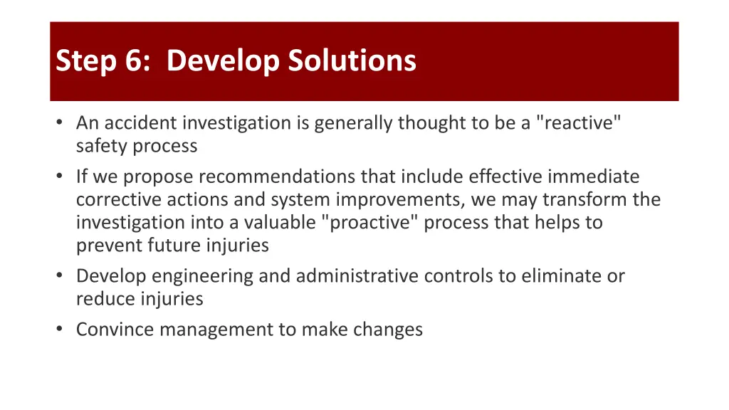 step 6 develop solutions