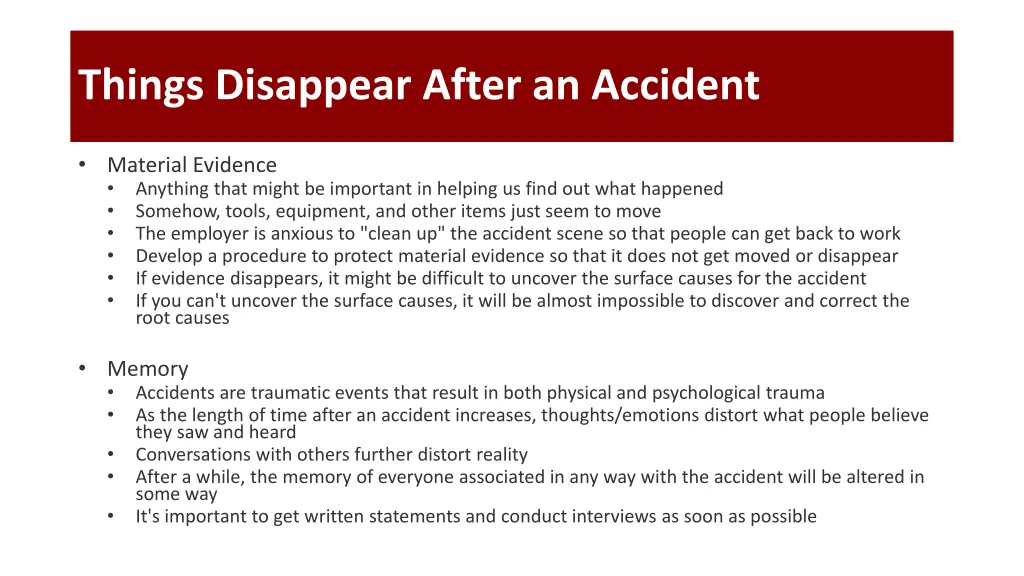 things disappear after an accident