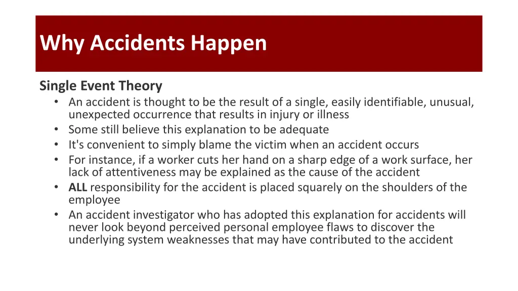 why accidents happen