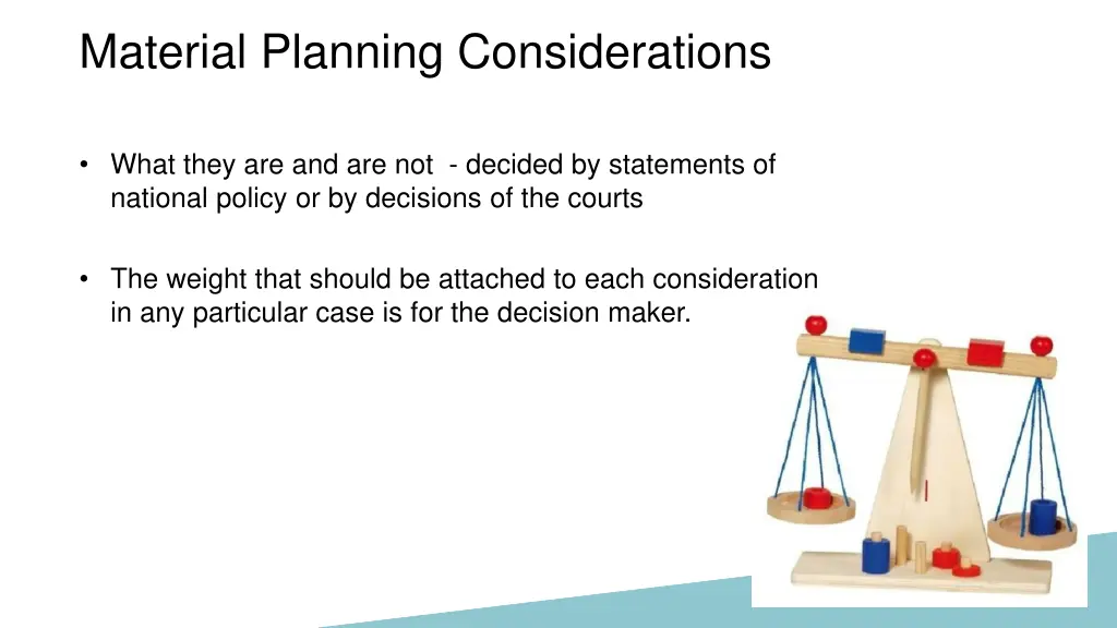 material planning considerations