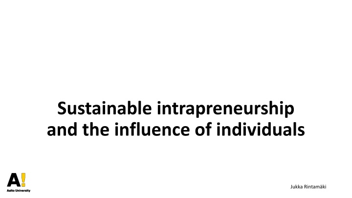 sustainable intrapreneurship and the influence