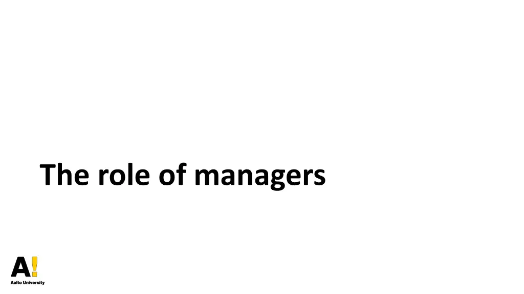 the role of managers