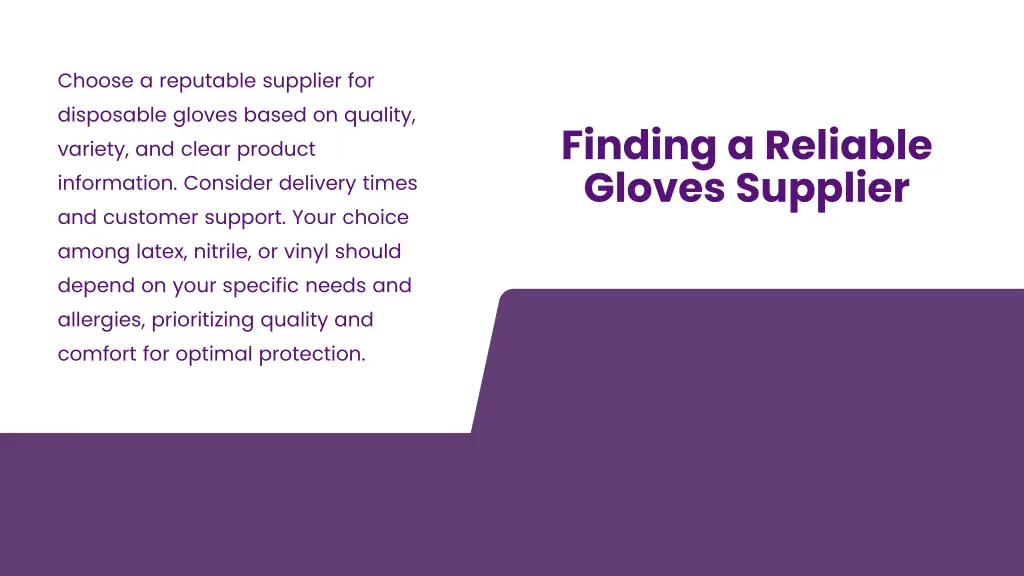 choose a reputable supplier for disposable gloves