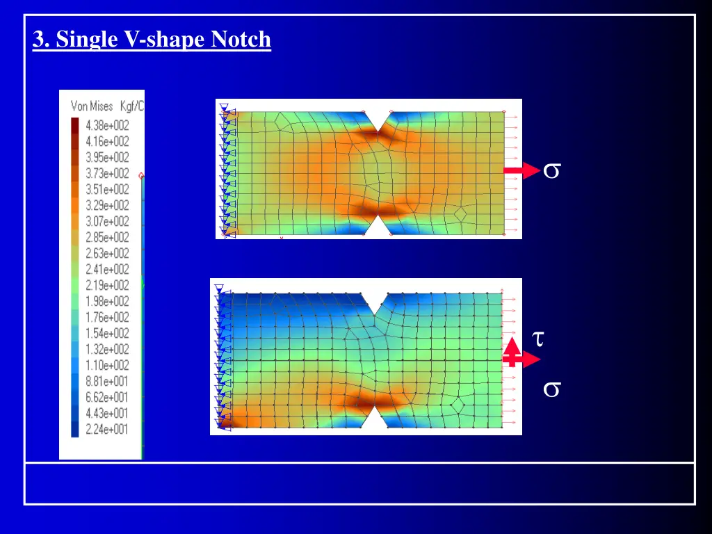 3 single v shape notch