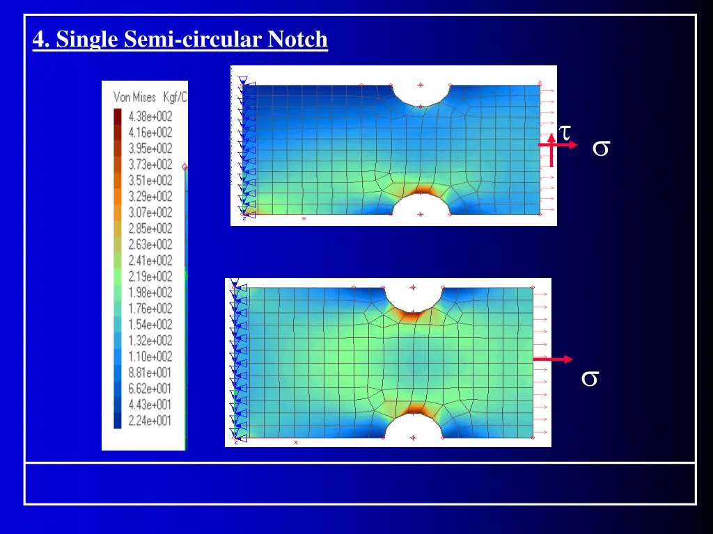 4 single semi circular notch