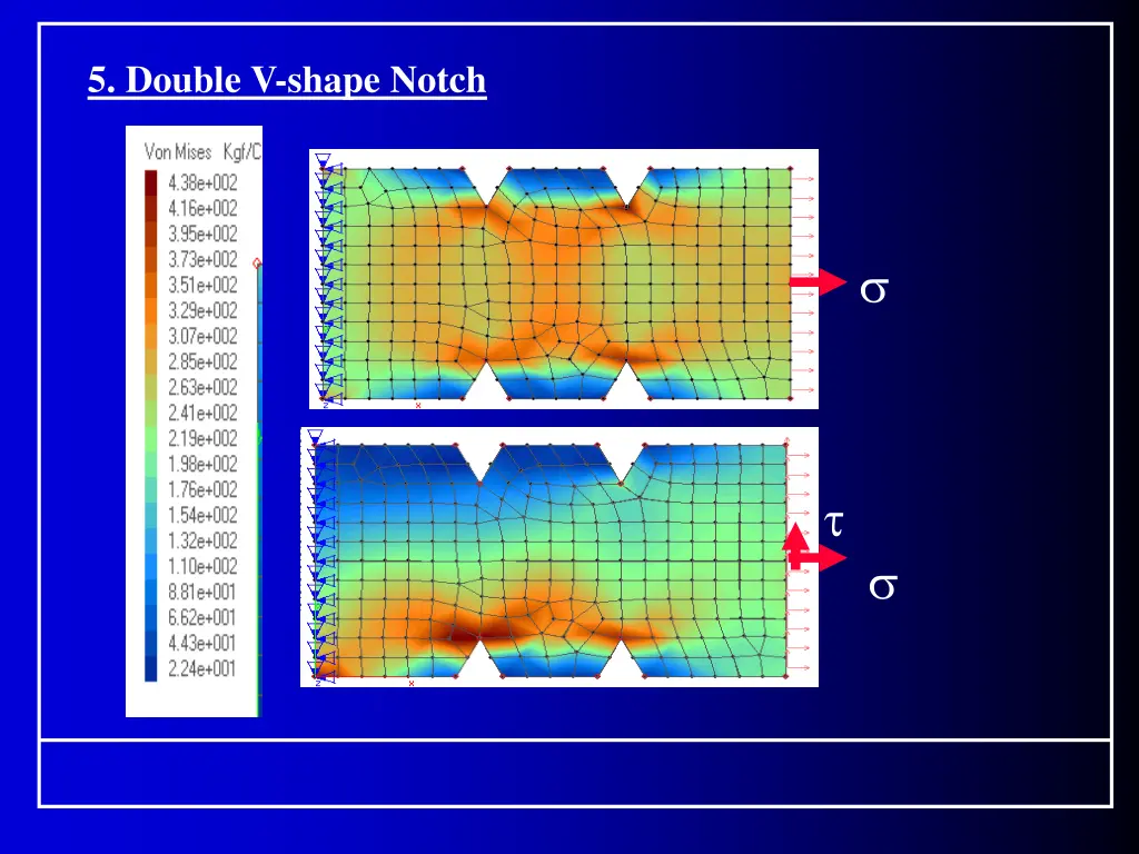 5 double v shape notch