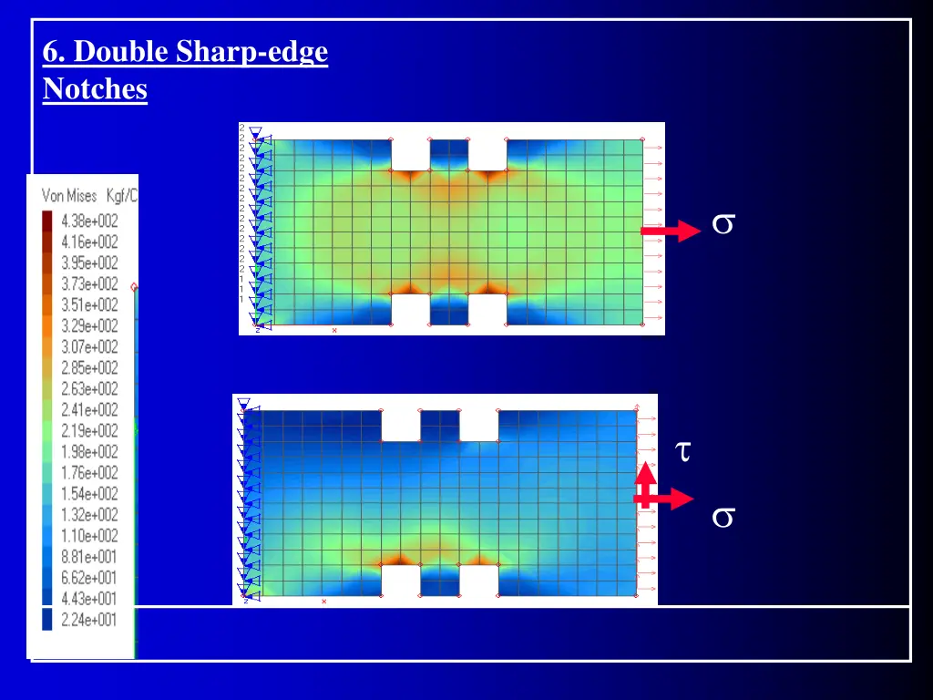 6 double sharp edge notches