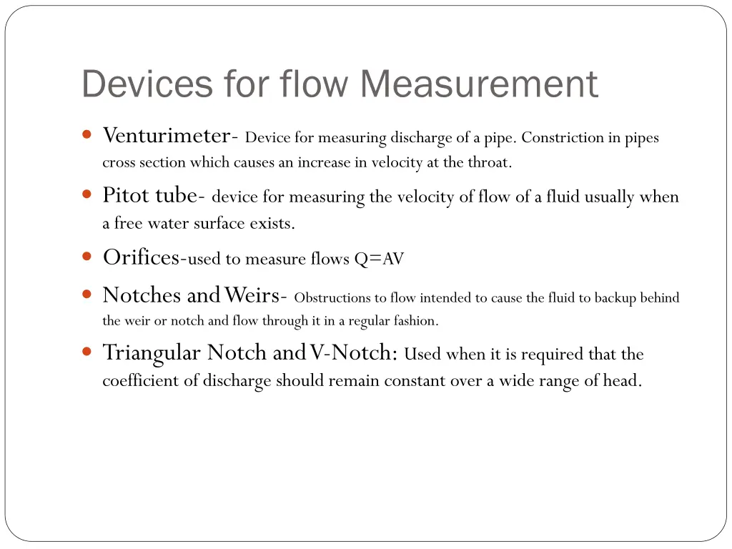 devices for flow measurement