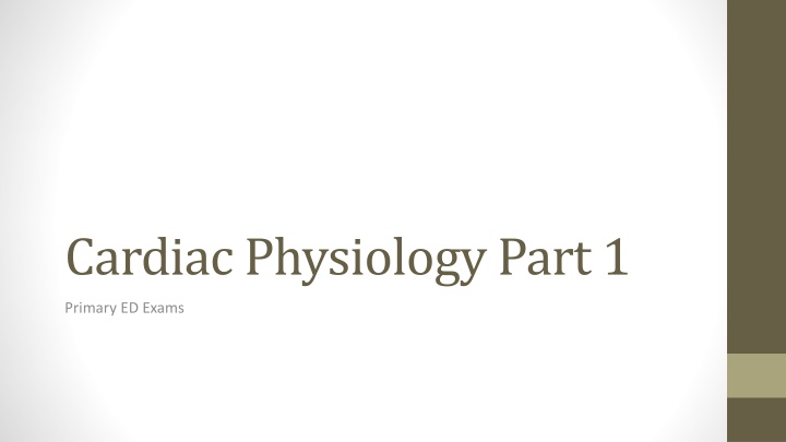 cardiac physiology part 1