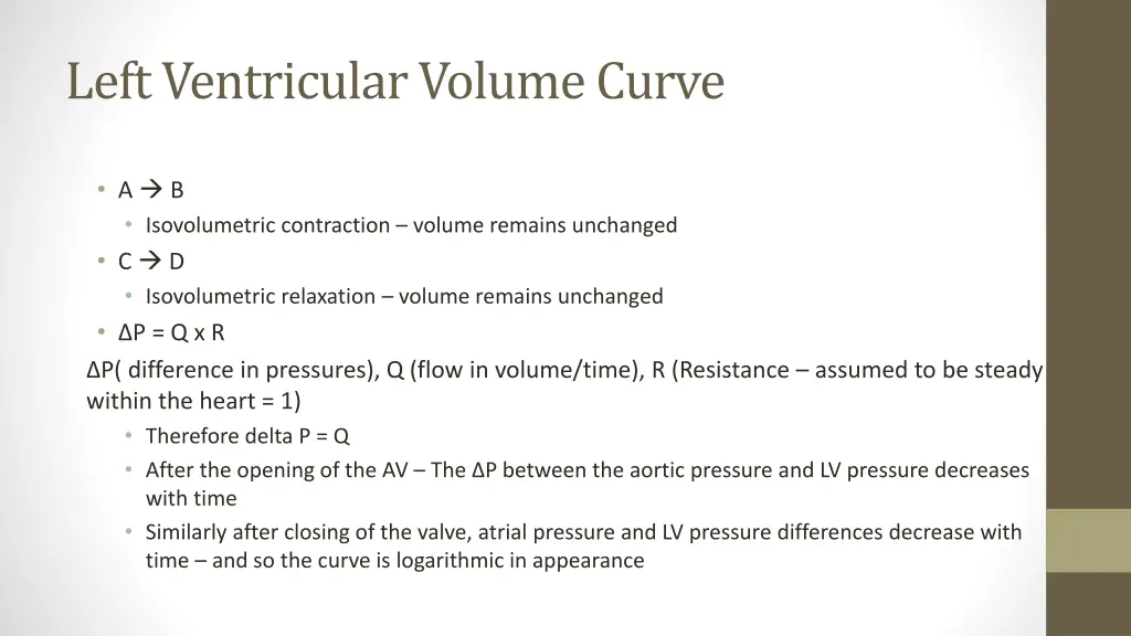 left ventricular volume curve