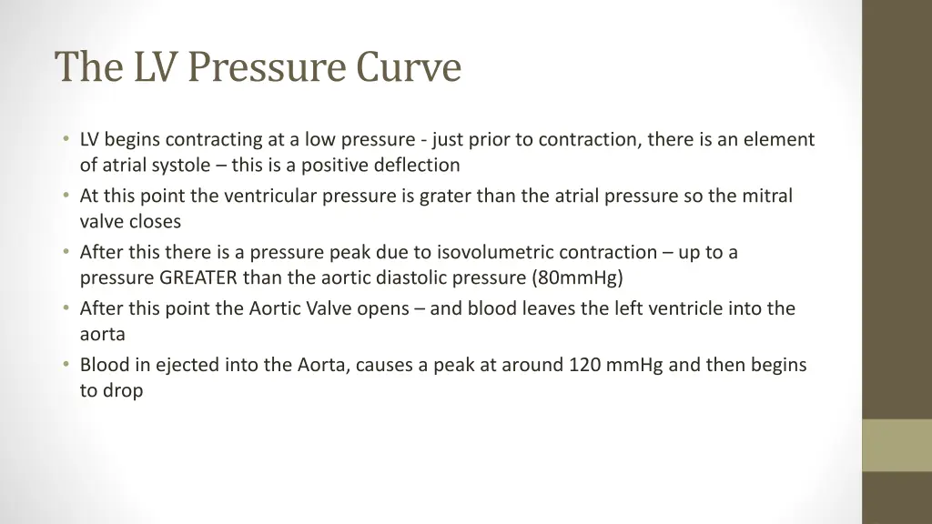 the lv pressure curve