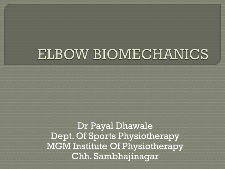 dr payal dhawale dept of sports physiotherapy