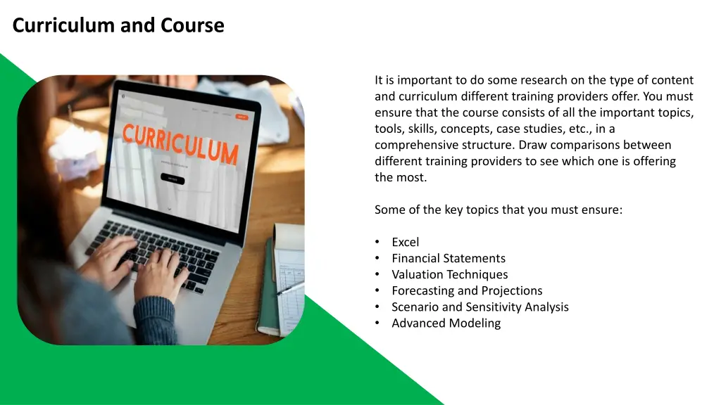 curriculum and course