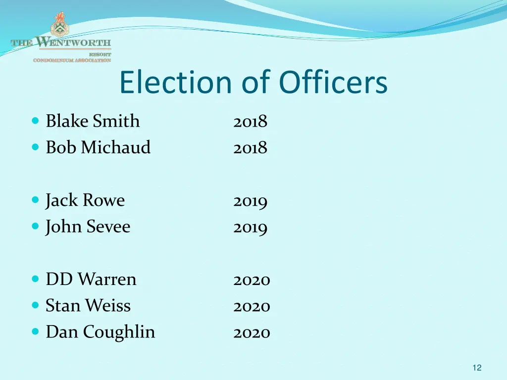 election of officers