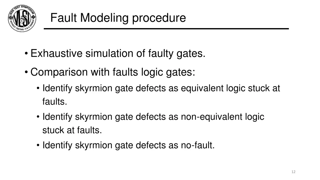 fault modeling procedure