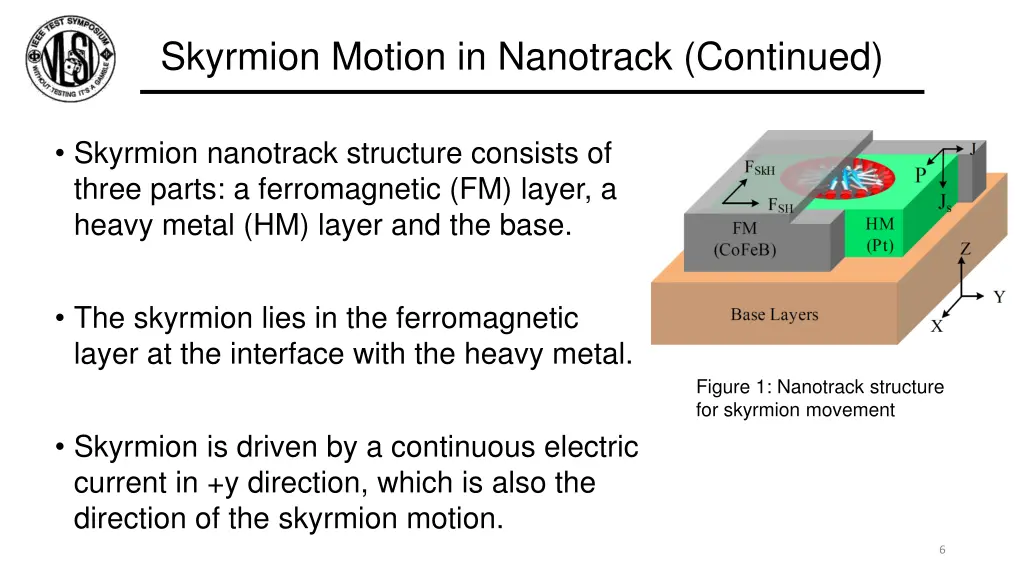 skyrmion motion in nanotrack continued